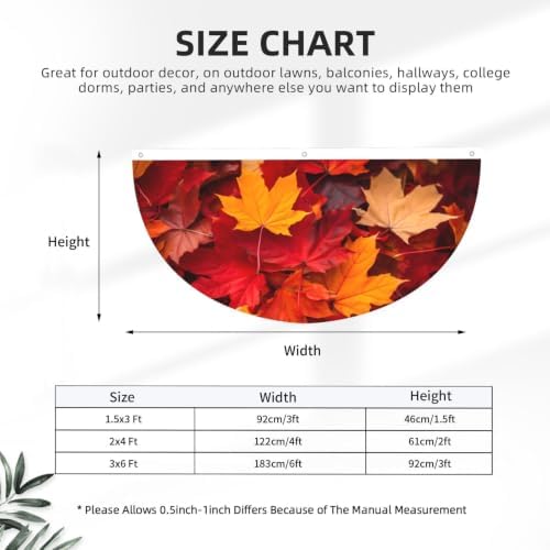 Autumn Leaves Fall Semicircular Hanging Decorative Bunting Flag 2pcs - Image 3