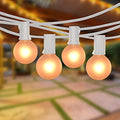 25FT Outdoor String Lights, G40 Frosted White Globe String Lights with 27 Warm White Bulbs, Hanging Patio Lights UL Listed for Indoor Outdoor Backyard Garden Wedding Party Cafe Christmas Decorations by Goothy