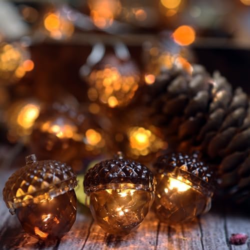 Acorn String Lights 10FT 30LED USB Power – Realistic 3D Acorn with Diamond Cut Design, Durable 0.45mm Copper Wire, Warm White Fairy Lights for Bedroom Harvest Mantel Rustic Garland Dorm Table Decor - Image 6