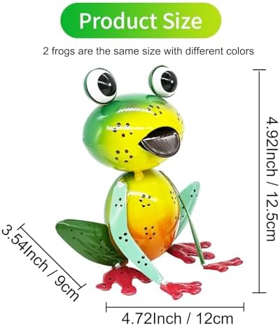 Metal Garden Decor for Outside Set of 2 Cute Small Frogs - OutdoorGarden Sculptures & Statues, Patio Lawn Backyard Fence Porch Decor, Metal Yard Art Ornaments, Garden Gifts for Mom Women Grandma - Image 6