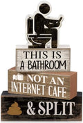 Moucuny 4 Pcs Funny Bathroom Sign, This Is A Bathroom Not An Internet Cafe by Moucuny