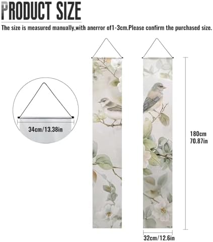 doginthehole 2 Pack Porch Banners for Front Door Aesthetic Floral Hummingbird Hanging Porch Flag for Outside Spring Summer Porch Signs and Decor Outdoor - Image 6