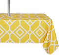 LUSHVIDA Moroccan Outdoor Tablecloth with Umbrella Hole, 60x84 Inch Yellow by LUSHVIDA