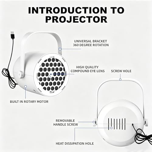 LED Halloween Projector Lamp, 16-Pattern HD Projector Light, USB-Powered mini ABS Projector, Indoor Outdoor Home Decor for Living Room Bedroom Party - Image 6