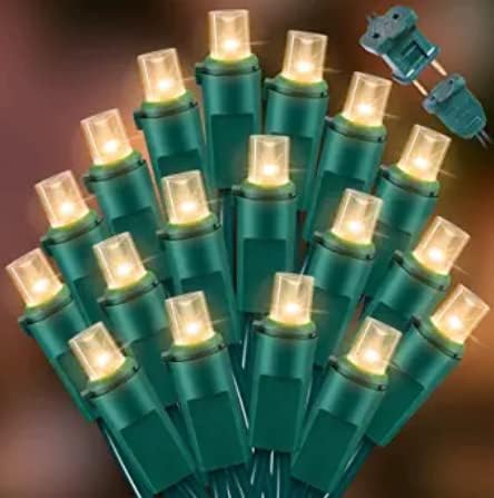 LAMPHOME 60 LED Christmas String Lights Outdoor/Indoor, Warm White String Light - LED Christmas Lights, Mini led Lights, Extendable Waterproof Fairy String Lights for Xmas Tree Holiday Party Garden by ULL