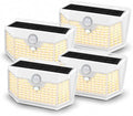 HMCITY 120 LED Solar Lights Outdoor Motion Sensor, 4 Pack, White Warm by LightingUpYourLife