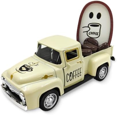 Halloween Coffee Table Decor Coffee Ghost Vintage Metal Truck, Cream by Teeloray