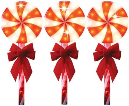 GE Random Sparkle 3-Marker White Lollipop Christmas Pathway Markers Item #5280892 Model #72227LO by Unknown