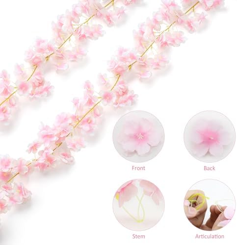 4PC 23.6FT Cherry Blossom Flowers Garland Vine for Decoration - Image 3