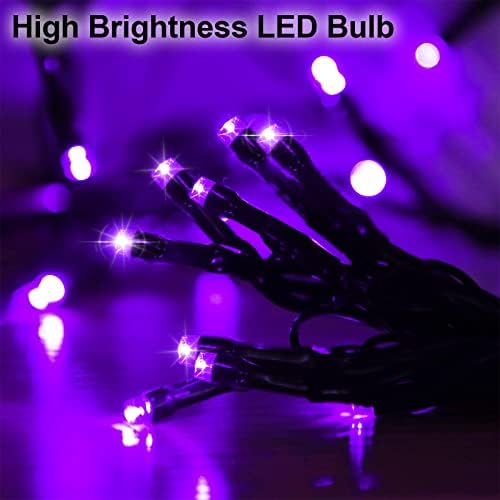 Solar Halloween String Lights, Purple 200Led, Outdoor Waterproof - Image 5