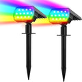 Solar Spot Lights Outdoor Waterproof Color Changing, 2 Pack, 13 LED RGB by Flaow