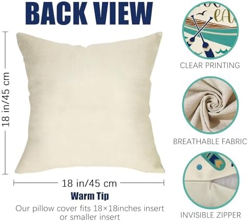 Fahrendom The Lake is My Happy Place Decorative Throw Pillow Covers - Image 2