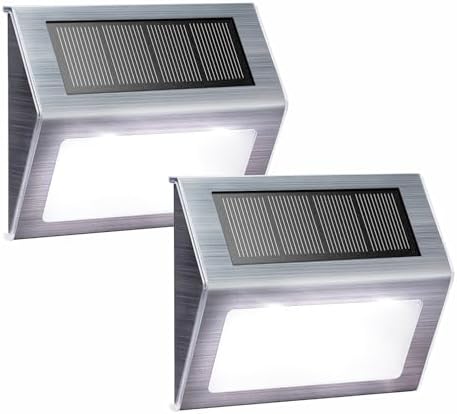 XLUX White Solar Lights for Deck Step Fence Post, SST Housing, 2 Pack by %EF%BC%B8%EF%BC%AC%EF%BC%B5%EF%BC%B8