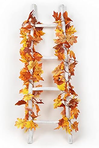 2 Pack Fall Garland Maple Leaf, 5.9Feet/Strand Hanging Vine Artificial Autumn Foliage Garland Thanksgiving Decor for Home Wedding Fireplace Party Christmas - Image 7