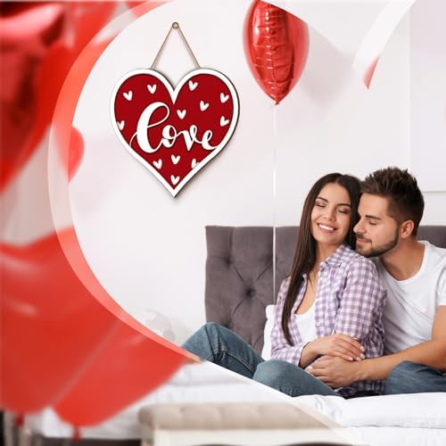 Boao Welcome Valentine's Day Wooden Door Hanging Sign Decor - Image 4