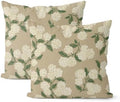Beige Spring Pillow Covers 22x22 Inch 2 Pcs Khaki Green Hydrangea Flower Decor Throw Pillows Vintage Floral Seasonal Summer Outdoor Decoration Pillowcase Linen Cushion Cover for Couch Sofa by DAFENA