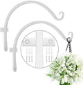 FEED GARDEN 2 Pack 12 Inch Hanging Plant Bracket Wall Hooks Decorative Plant Hangers for Outdoor Hanging Bird Feeders, Wind Chimes, Plant Baskets, White by FEEDGARDEN