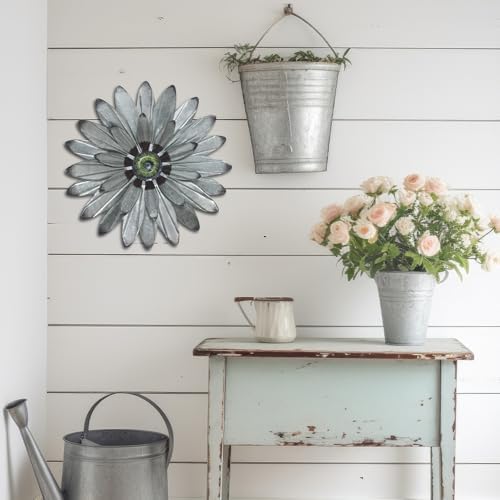 YEAHOME Metal Farmhouse Boho Wall Decor - 16'' Galvanized Wall Art Decorations Hanging for Bedroom, Living Room, Bathroom Office - Image 3