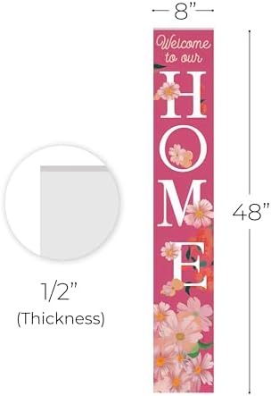 8"x48" Spring Welcome Sign for Front Porch, Hello Spring Porch Sign for Front Door Durable PVC Welcome Home Decorations for Outdoors p (Design 14) - Image 5