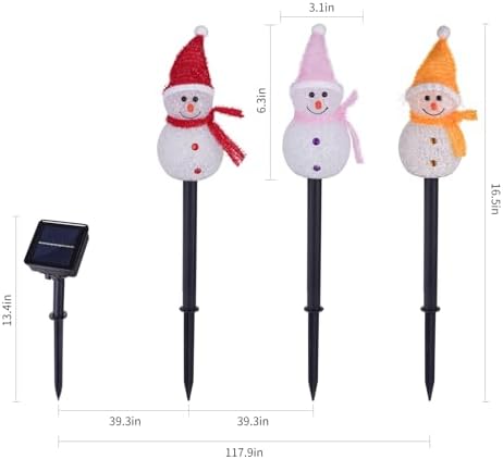 Solar Christmas Snowman Pathway Lights Outdoor Decoration, 6 Pack - Image 2