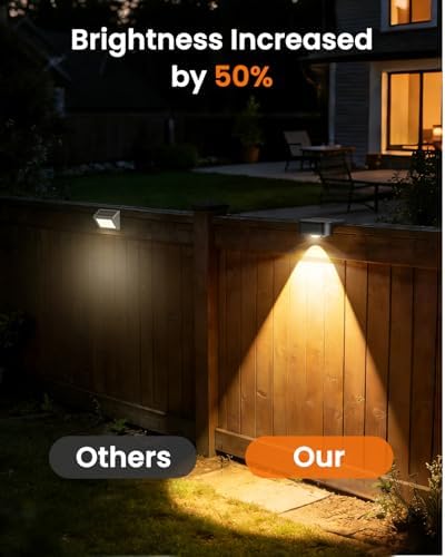 JOFIOS Solar Fence Lights Outdoor 4 Pack, 3000/4000/6000K 3 Mode, Solar Deck Lights Outdoor Waterproof, Fence Light Solar Powered for Outside, Backyard, Railing, Step, Patio and Wall - Image 6