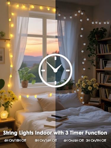 LORRYTE Connectable 43FT 100LED Globe String Lights Indoor, Classroom Light - Image 5