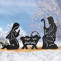 Nativity Scene Outdoor,Black Silhouette Metal Nativity Set for Yard Stakes by HokfirmHomeDecorGarden