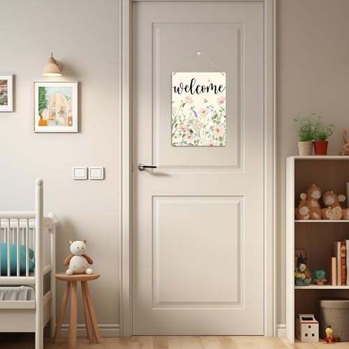 Floral Spring Welcome Signs - Spring Door Decor, Spring Decorations for Home, Welcome Spring Hanging Sign for Home Front Door Wall Porch Indoor Outdoor Decor 8x10 Inch - Image 6
