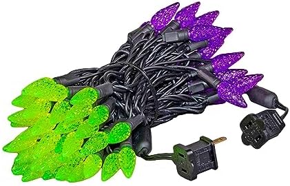 Novelty Lights 24 Feet Purple & Lime Green Halloween String Lights - Image 2