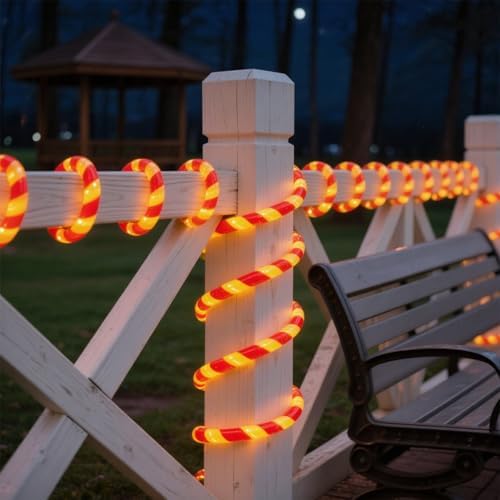 360 LED Christmas Candy Cane Rope Lights, 40FT Waterproof Xmas Tree Light, Connectable Tube Light Plug in for Indoor Outdoor Garden Yard Holiday Wedding Festival Party Decoration by ATRUSTWORTHYLIGHTINGMASTER