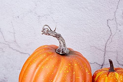 Artmag 8 Pcs Assorted Sizes Harvest Orange Artificial Pumpkins for Fall Halloween Thanksgiving Decorating Embellishing and Displaying - Image 6