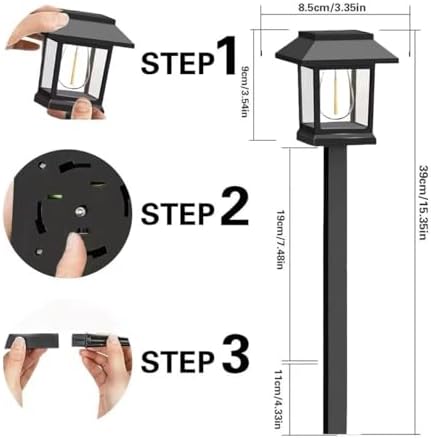 Solar Pathway Lights, 4Pack Upgraded Brighter Solar Garden Lights Garden Decor, Up to 10 Hours Outdoor Solar Lights for Yard Landscape Lighting Path Walkway Driveway Sidewalk，3000K - Image 2