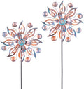 VEWOGARDEN 2PCS Metal Wind Spinners, Waterproof Wind Sculptures & Spinners Small Garden Art Outdoor Wind Spinner Kinetic Wind Spinner for Yard and Lawn by VEWOGARDEN