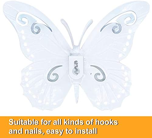 Metal Butterfly Outdoor Wall Decor- 6.5'' Double Wings Butterflies, Hanging Decorations for Fence Garden Yard Patio - Image 4