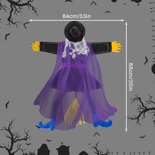 Halloween Decorations Outdoor, Solar Witch, Orange Purple - Image 3