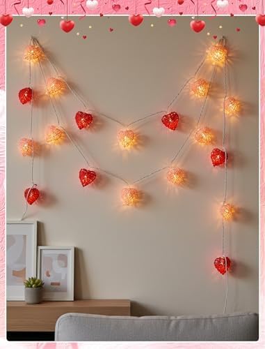 8.5ft Valentine’s Day Heart String Lights Plug in, Valentines Decoration - Image 6