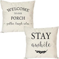 PANDICORN Outdoor Throw Pillow Covers 16x16 Inch Set of 2, Cream by PANDICORN