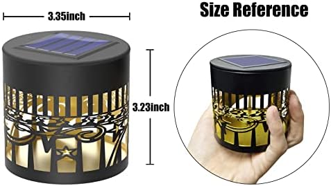 gardencave 2 Pack Solar Fence Lights Metal Solar Powered Outdoor Wall Deck Lights Sun Moon Theme Waterproof Fence Light for Garden Post Patio Backyard Yard Decor (Face, 2 Pack) - Image 5