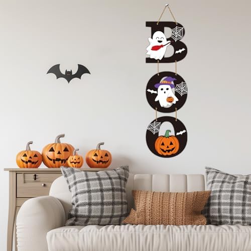 Halloween Door Decorations Halloween Door Sign Ghost Pumpkin Decor Boo Sign - Image 4