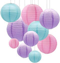 ZOOYOO 10Pcs Paper Lanterns,Pink Purple Blue Round Hanging Tissue Paper Lanterns Decorations for Birthday,Wedding,Baby Shower,Theme Party Garden Home Decor by ZOOYOO