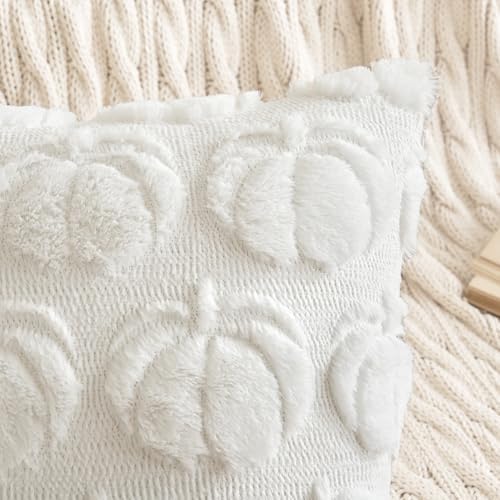 MIULEE Fall Pillow Covers Pumpkin Fall Decor 22x22 Pure White - Image 2