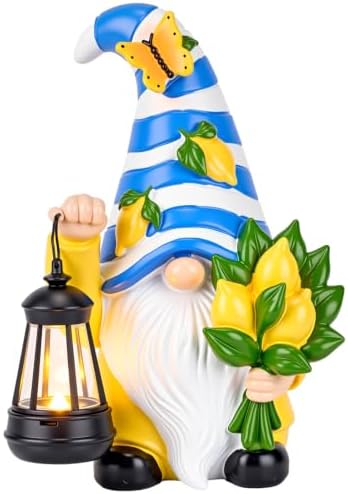 Capoda Solar Lemon Gnome Statue with LED Lights, 8 Inch by Capoda