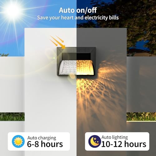 Tadyreal Solar Fence Lights Outdoor Waterproof Ip65, 10 Lighting Modes Fence Lights Solar Powered with 15 Bright Led Lens, Backyard Light Outdoor for Deck Railing Step Pool Patio Wall - 16 Pack - Image 4