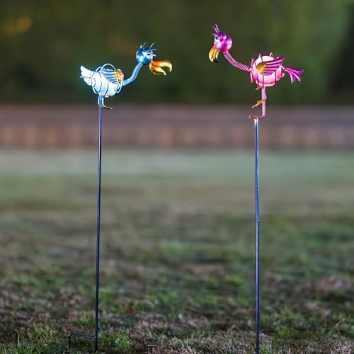 Flamingo Outdoor Solar Lights,2Pack Decorative Solar Stakes - Image 6