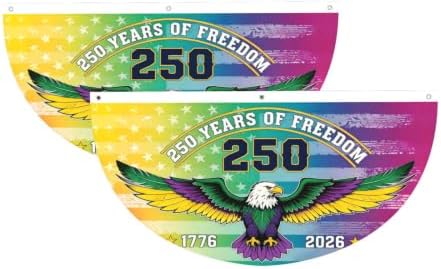 250th Usa Patriotic Semicircular Hanging Decorative Bunting Flag 2pcs by Ouqiuwa