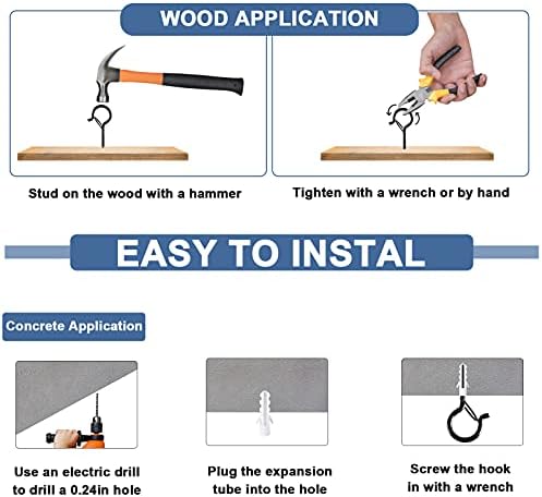 ADIIL Q Hanger Ceiling Screw Hooks for Hanging Outdoor String Light, Plants - Image 5