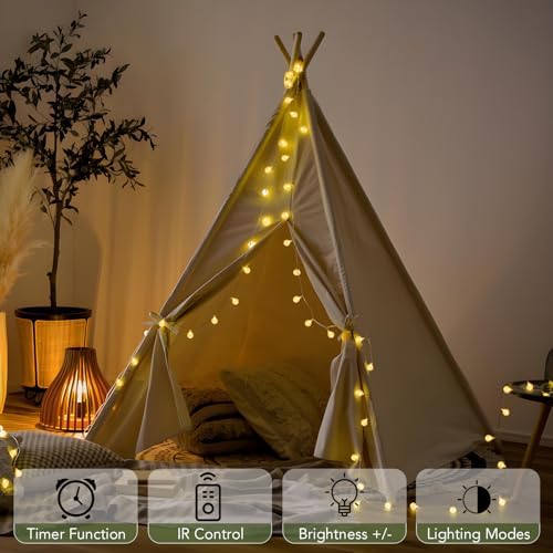 Metaku Globe String Lights Battery Operated Fairy Light 33ft 80LED & Remote - Image 3