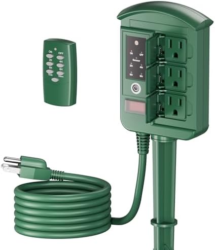 BN-LINK Outdoor Power Stake Timer, Remote Control，6 Outlets by BN-LINK