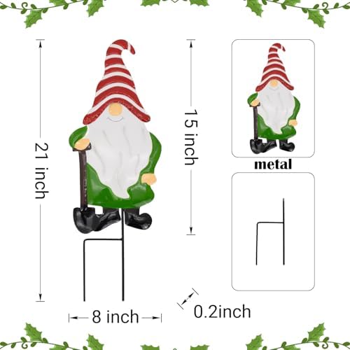 Garden Gnome Decorative Stake, Metal Shovel Standing Silhouette Art - Image 6