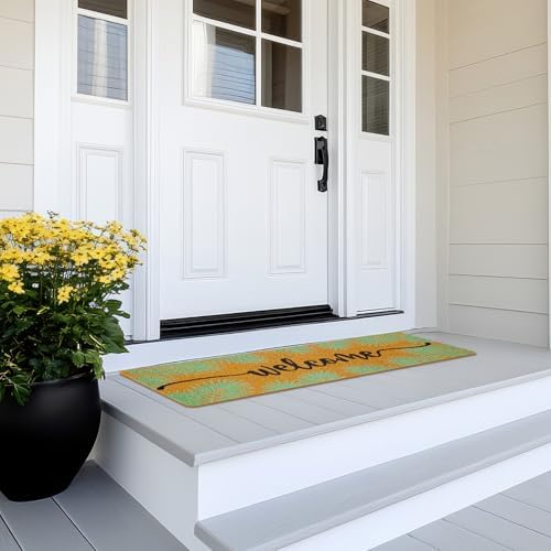 Long Doormat 48x 16 inch Front Door Mat Palm Leaf Doormat Door Mat Welcome Mat for Front Door Porch Entrance Decor - Image 2